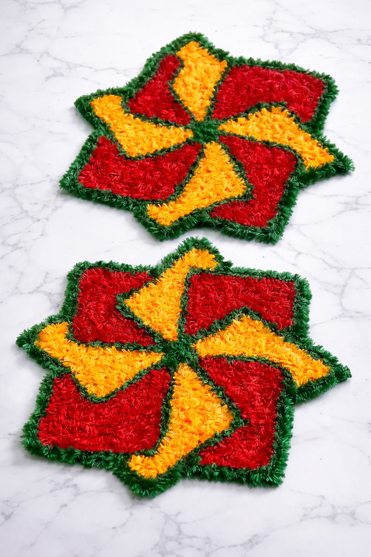 Woolen far Swastik Rangoli Mat – ( Pack of 2 )