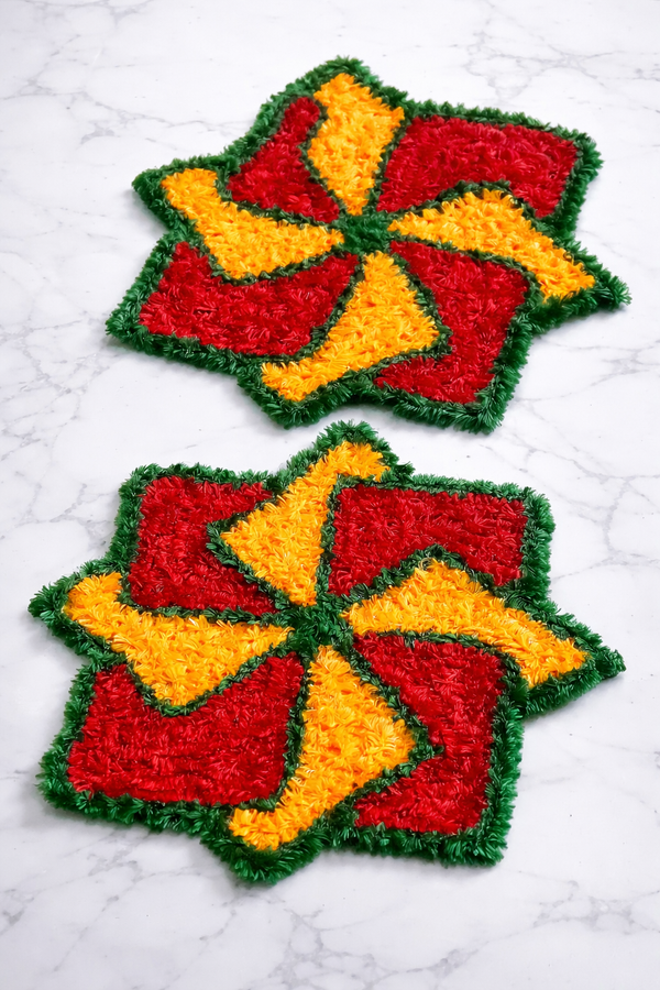 Woolen far Swastik Rangoli Mat – ( Pack of 2 )